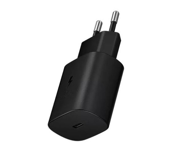 25W USB-C Super Fast Charging Adapter in black, adapter view